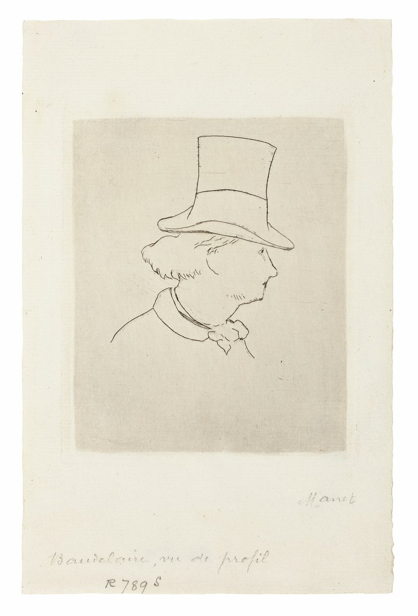 Charles Baudelaire, di profilo II da Édouard Manet