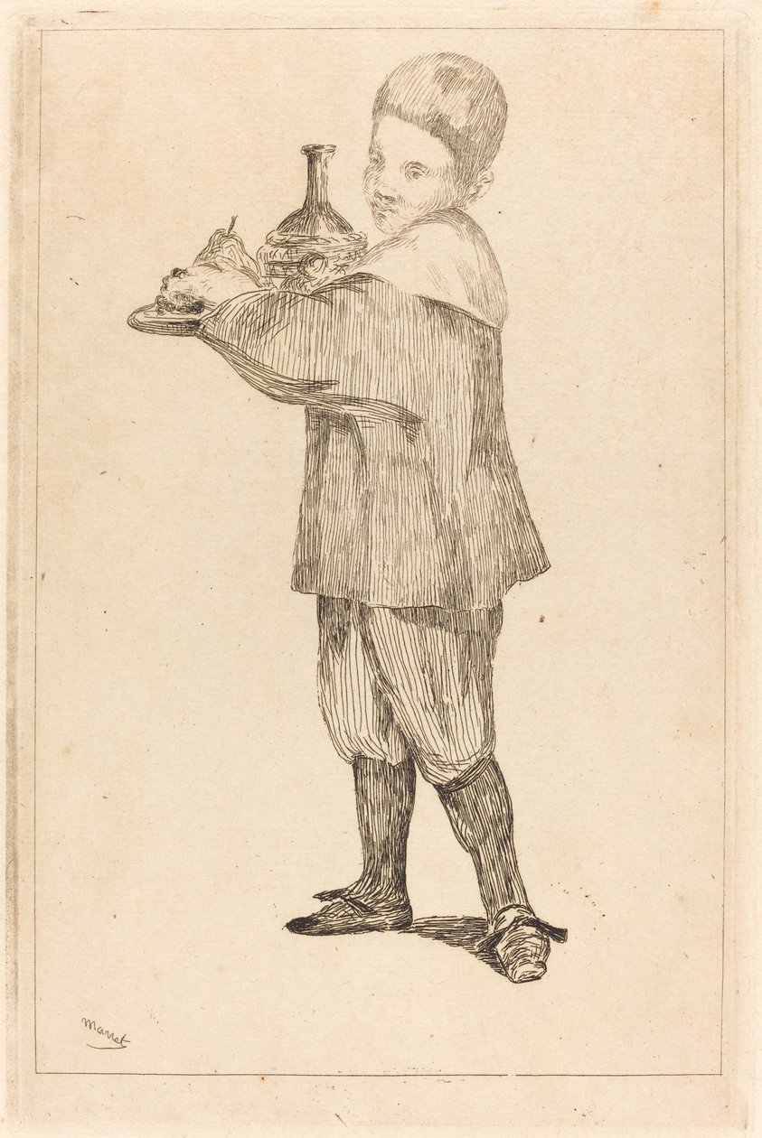Bambino che tiene un vassoio da Édouard Manet