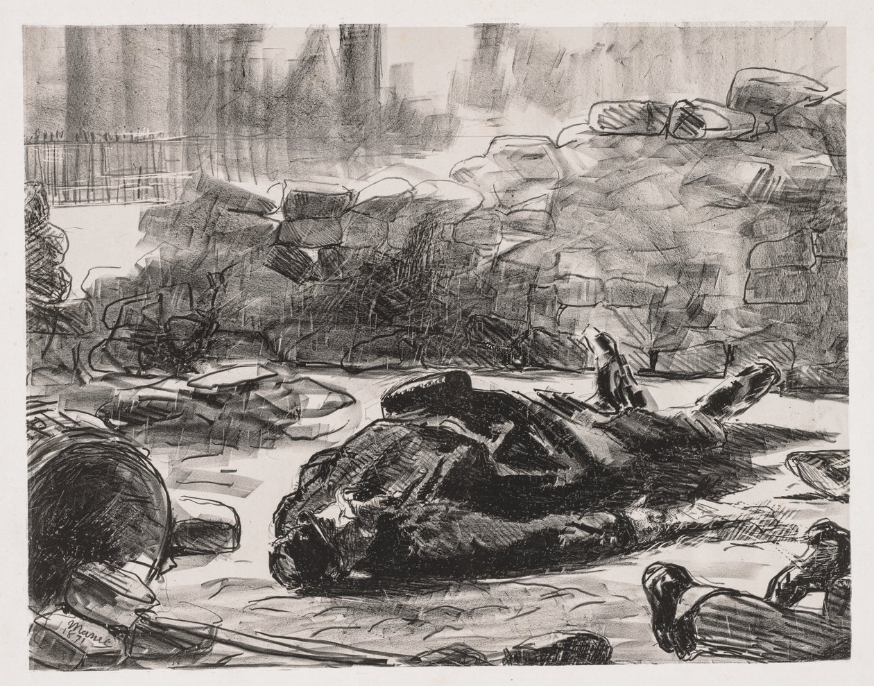 Scena della guerra civile della Comune di Parigi, 1871 da Édouard Manet