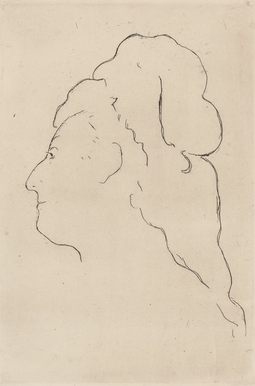 Eva Gonzales, profilo rivolto a sinistra, 1870 da Édouard Manet