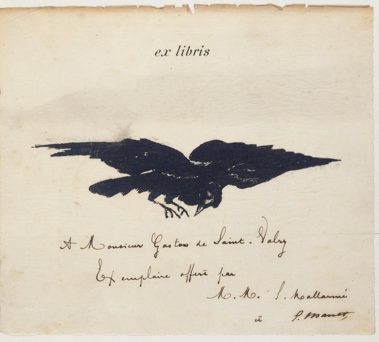 Ex-libris litografato da Edouard Manet per illustrare: Edgar Allen POE. Il corvo. Traduzione di Stéphane Mallarmé con illustrazioni di Edouard Manet da Édouard Manet