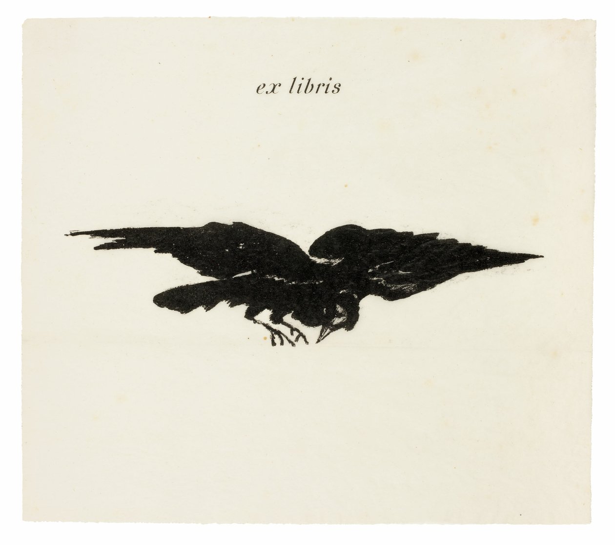 Corvo volante: ex libris, da Il Corvo (Le Corbeau) da Édouard Manet