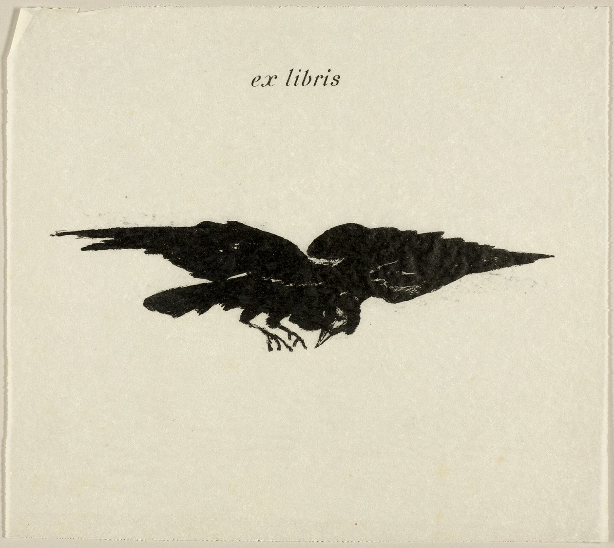 Corvo volante: ex libris, da Il Corvo (Le Corbeau) da Édouard Manet