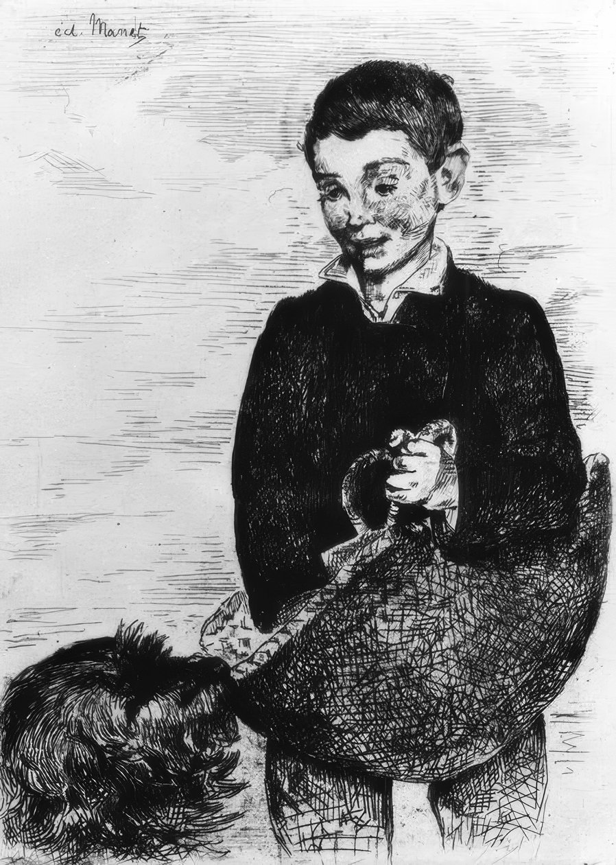 Ragazzo con cane da Édouard Manet