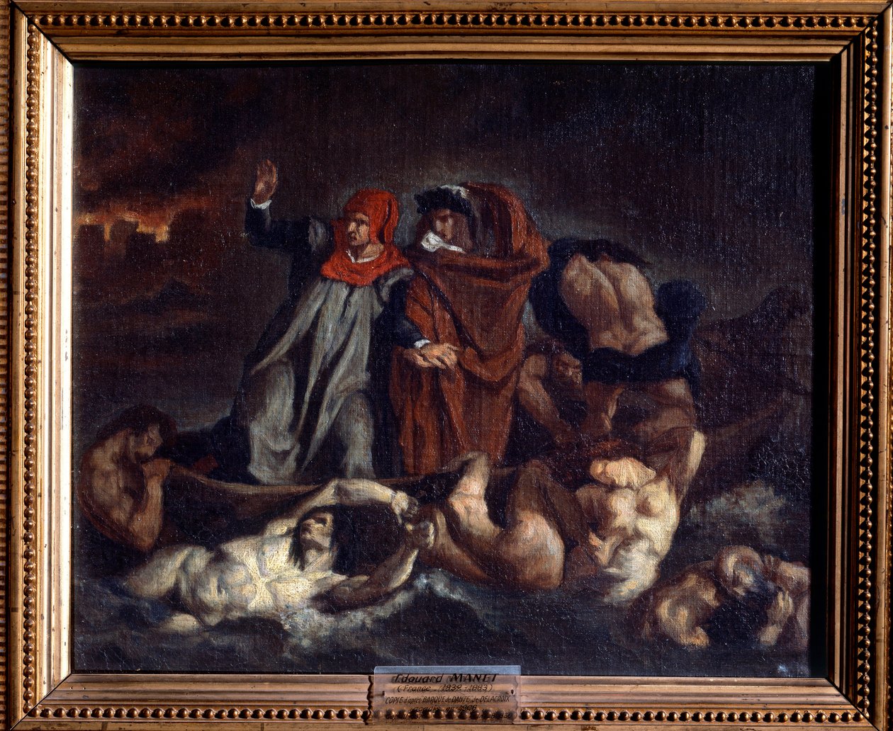 La barca di Dante o Dante e Virgilio negli inferi da Édouard Manet