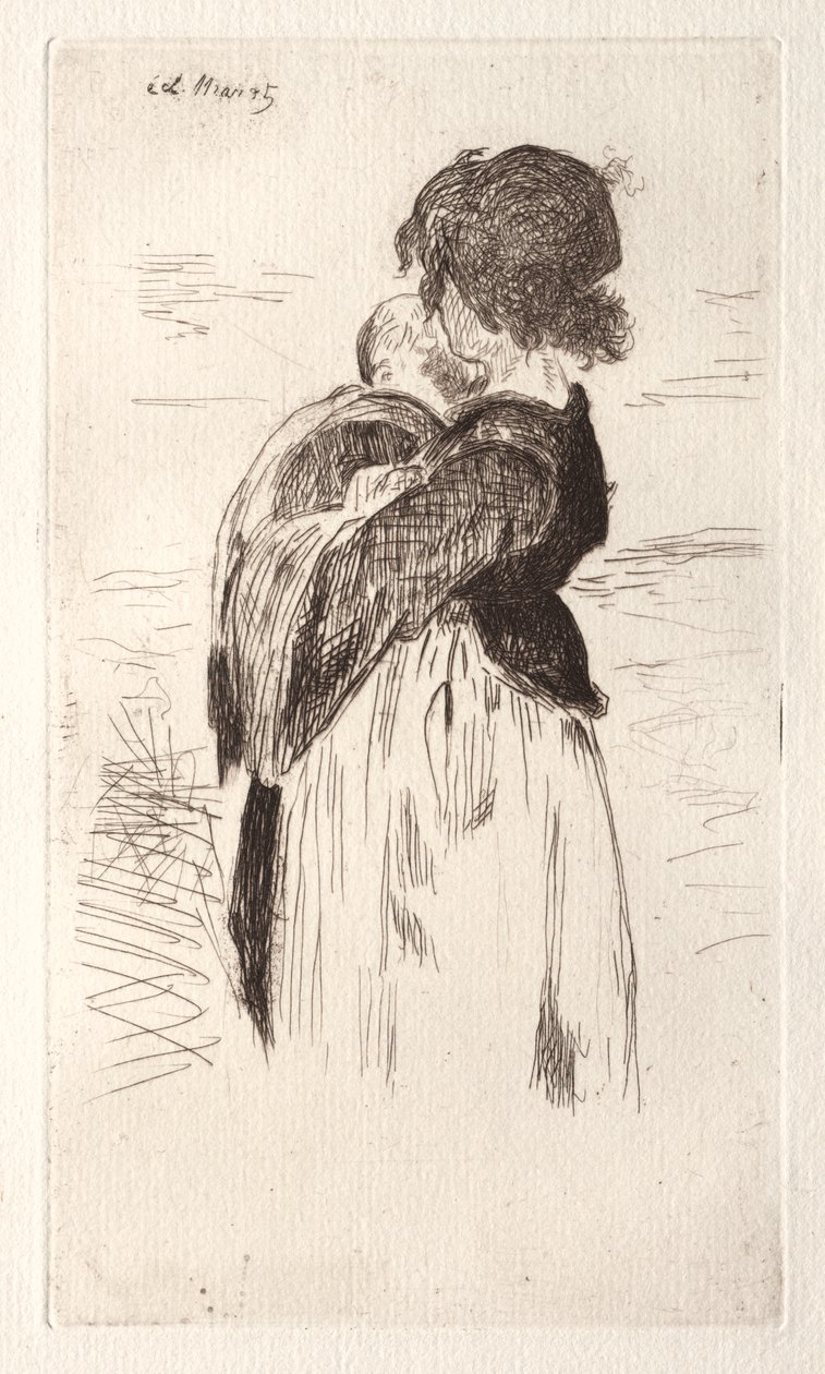 La bambina che tiene un bebè da Édouard Manet