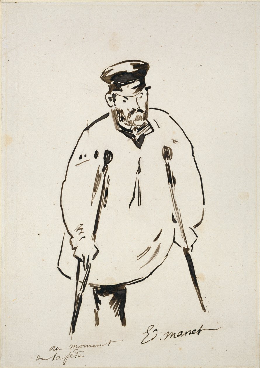 Uomo con stampelle, c1850-1880 da Édouard Manet