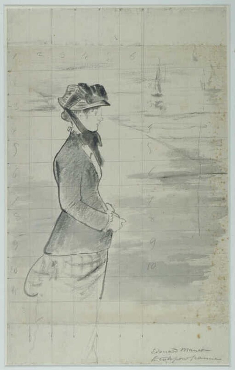 Annabel Lee in piedi vicino al mare, circa 1881 da Édouard Manet