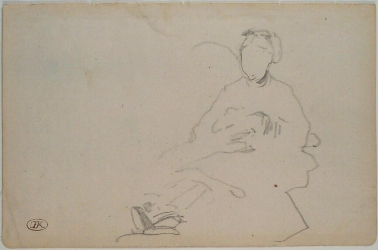 Schizzo di una donna seduta (foglio da un taccuino), circa 1864-1868 da Édouard Manet