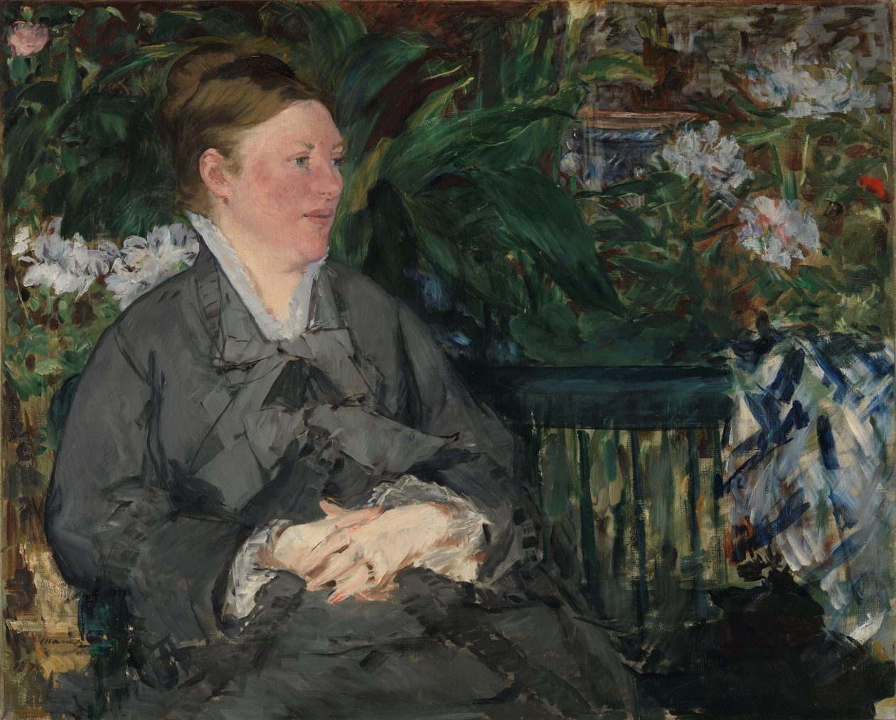 Madame Manet nel conservatorio da Édouard Manet