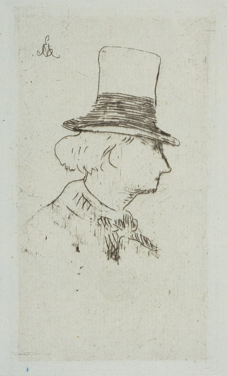 Ritratto di Charles Baudelaire di profilo da Édouard Manet