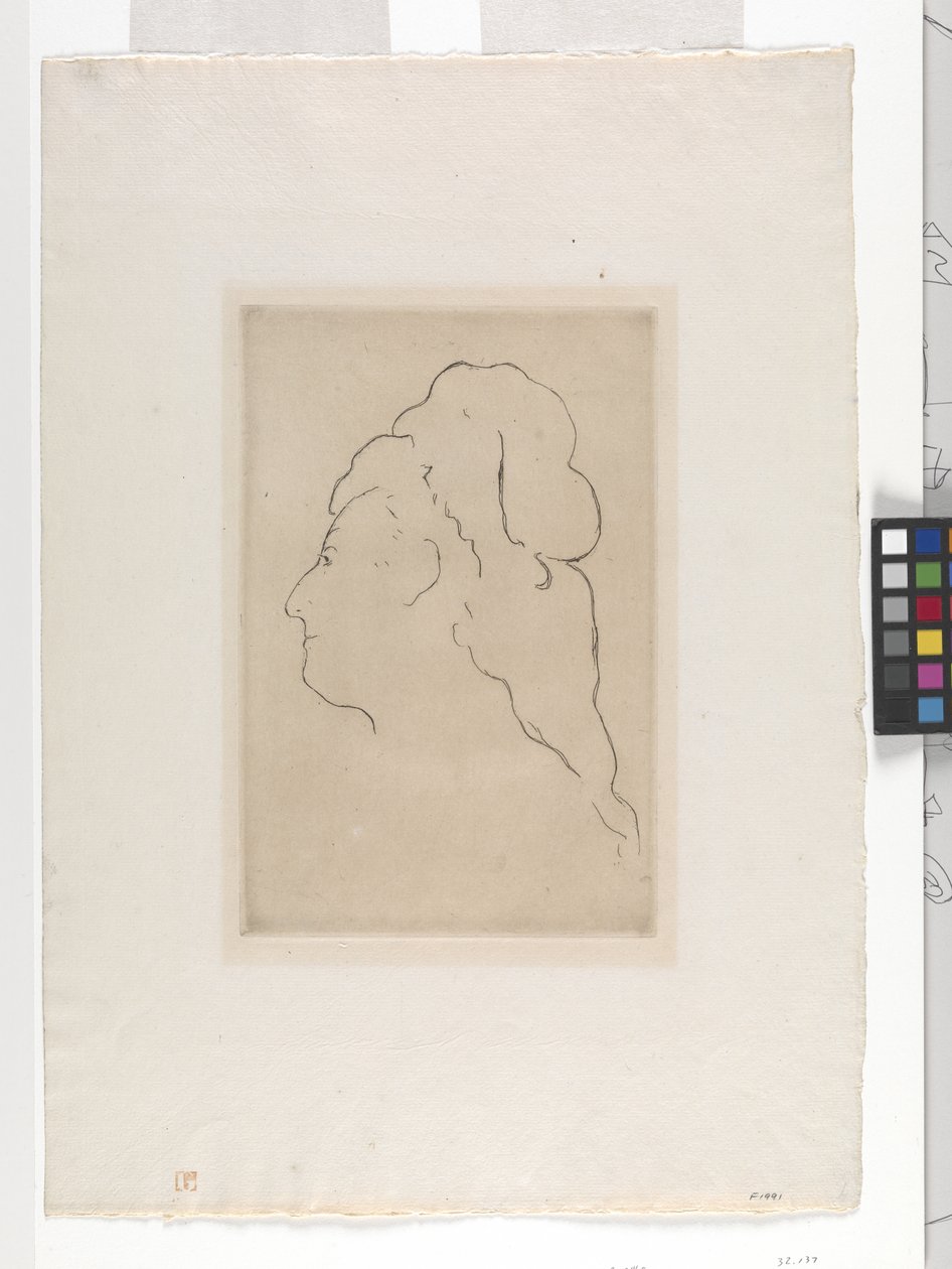 Profilo di Eva Gonzales girata a sinistra da Édouard Manet