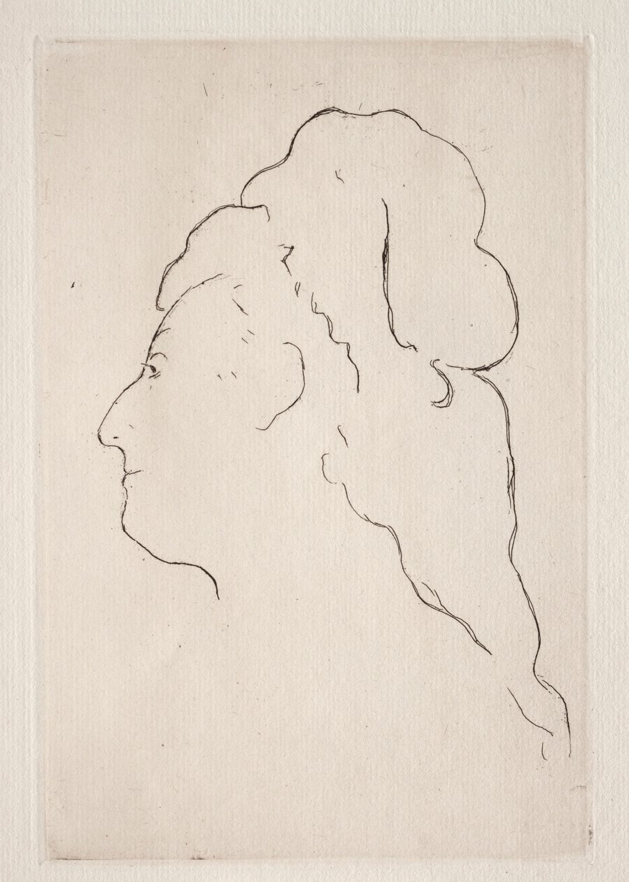 Profilo di Eva Gonzales girato a sinistra, c. 1869 da Édouard Manet