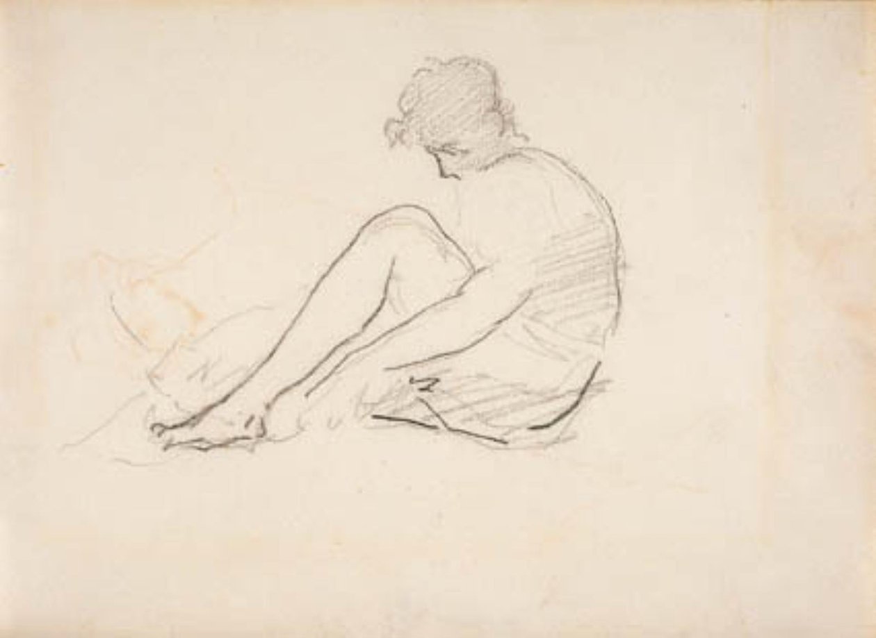 Donna seduta (Schizzo leggero di una testa maschile) da Édouard Manet