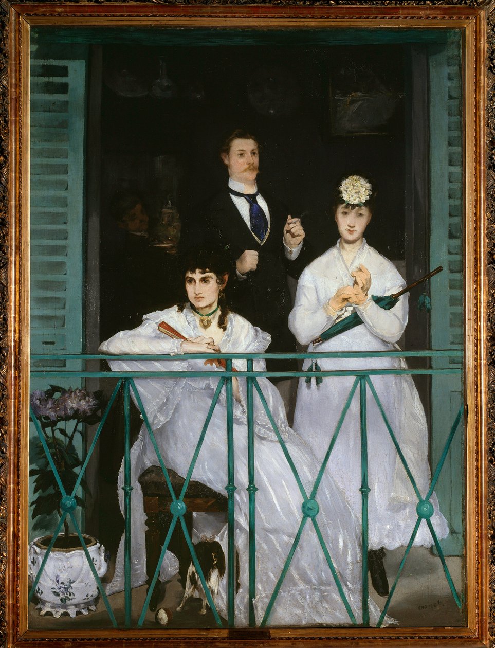 Il balcone (ritratti di Berthe Morisot, Fanny Claus, Antoine Guillemet e Leon Leenhoff) da Édouard Manet