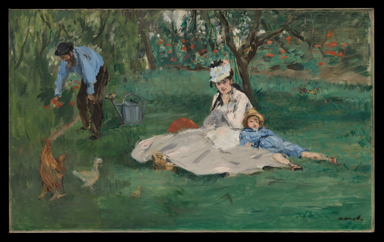 La famiglia Monet nel proprio giardino ad Argenteuil da Édouard Manet