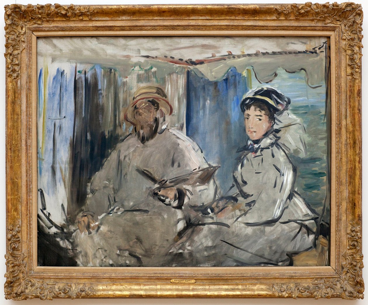 Il pittore Claude Monet (1840-1926) nel suo studio da Édouard Manet