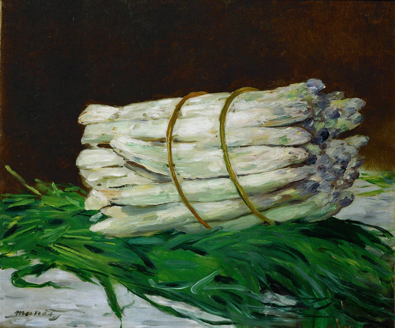 Un mazzo di asparagi (olio su tela) da Edouard Manet