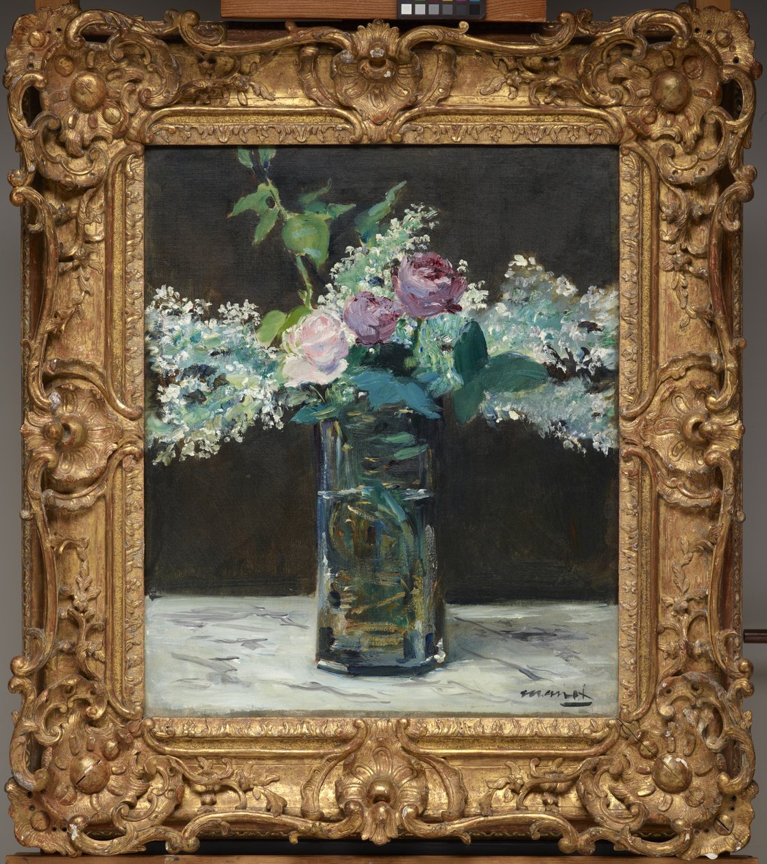 Vaso di lillà bianchi e rose da Édouard Manet