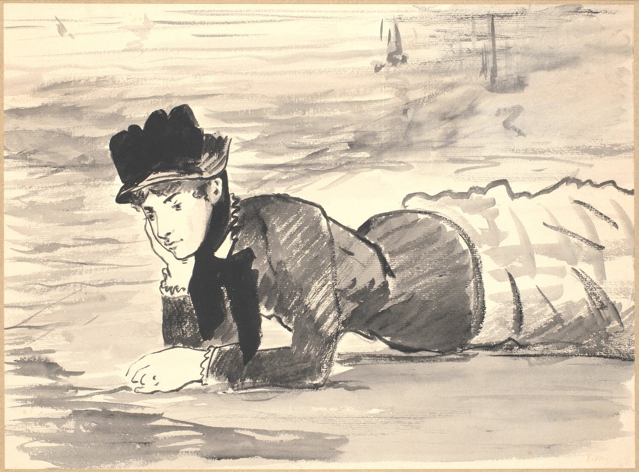 Donna distesa sulla spiaggia. Annabel Lee da Édouard Manet