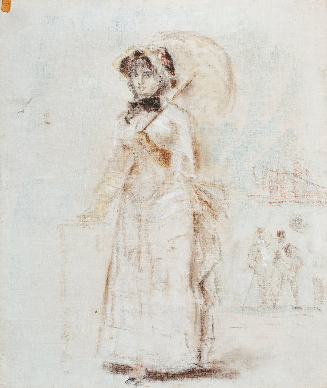 Donna che cammina con ombrello aperto, 1880 da Édouard Manet