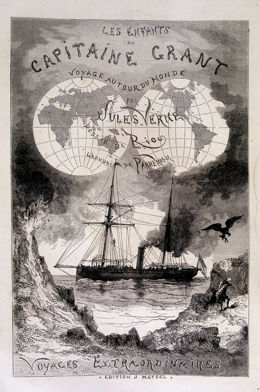 Frontespizio "I figli del capitano Grant" di Jules Verne da Edouard Riou