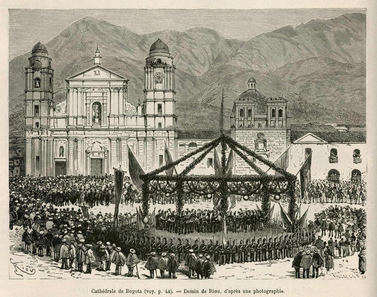La Cattedrale di Bogotà, in Plaza Bolivar (Colombia), durante la celebrazione annuale dell