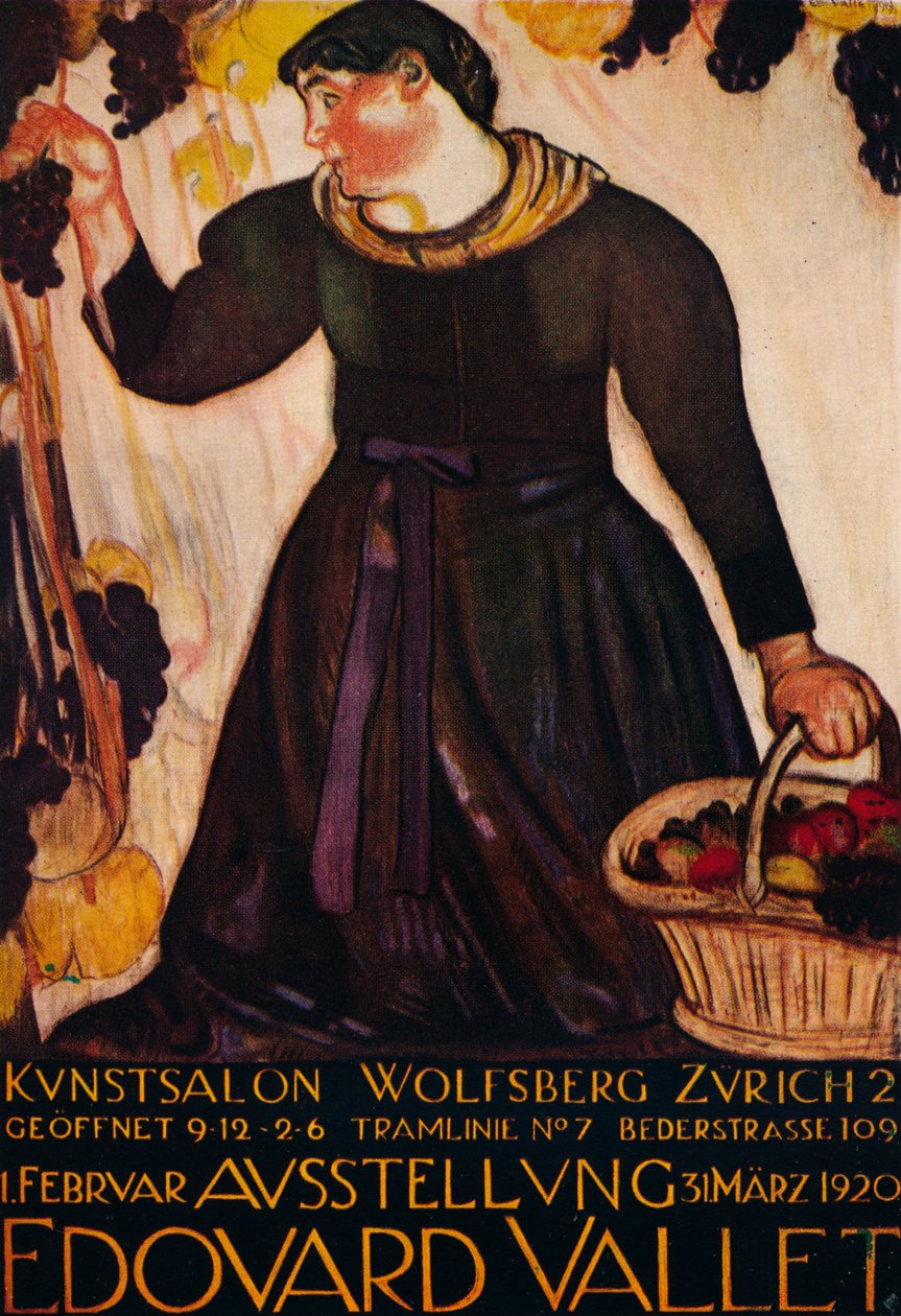 Poster di Edouard Vallet, per la sua mostra alla Galleria Wolfsberg, Zurigo, 1920 da Edouard Vallet