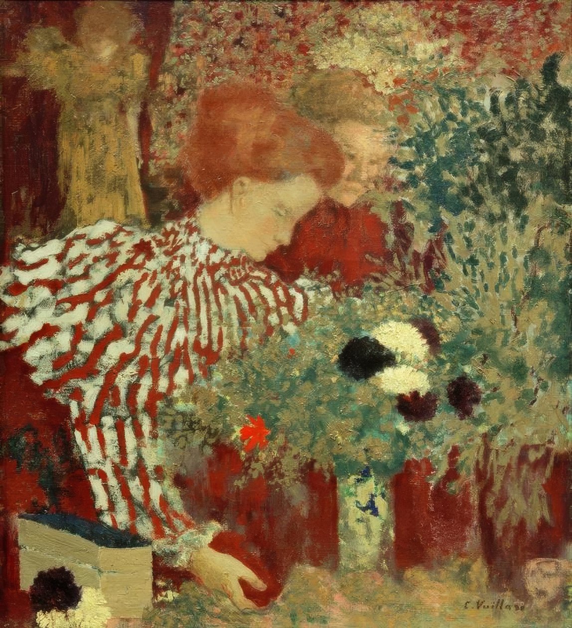 Donna in abito a righe da Edouard Vuillard