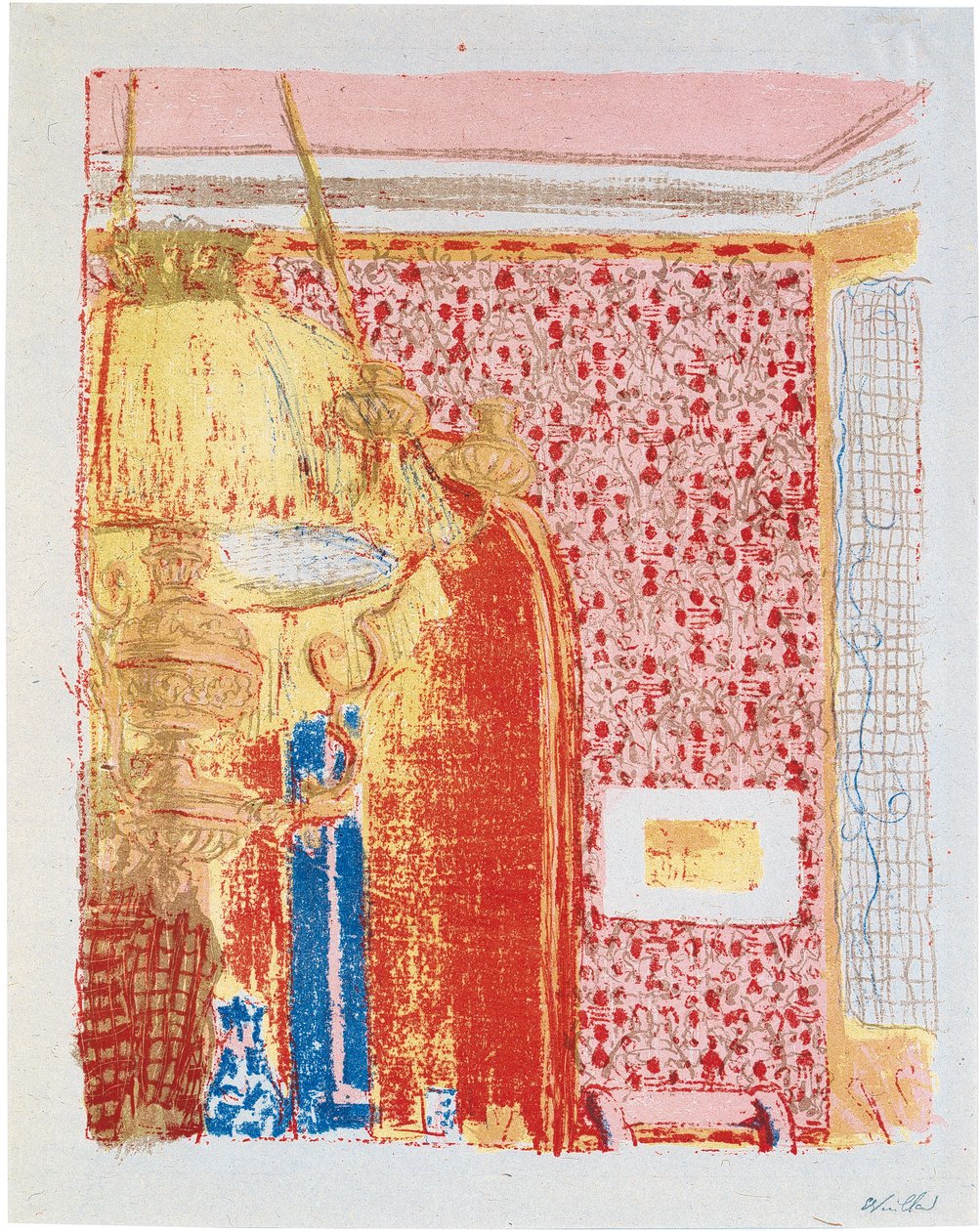 Interieur mit rosa Vorhängen II da Edouard Vuillard