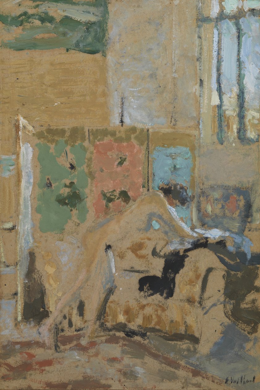 Interno con uno schermo da Edouard Vuillard