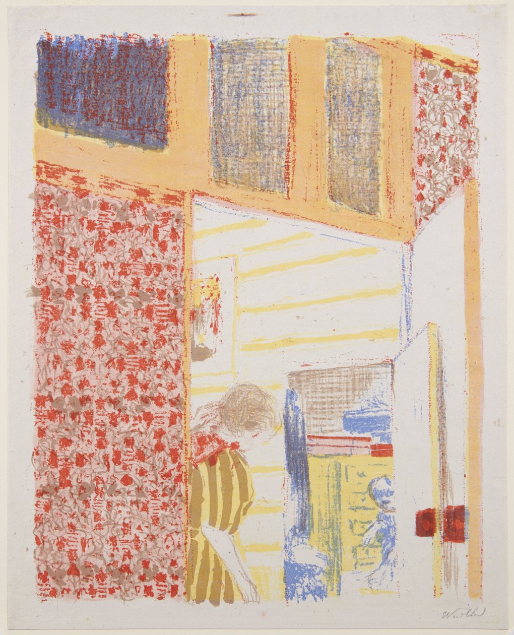 Landschaften und Innenräume: Innenraum mit rosa Tapete III da Edouard Vuillard