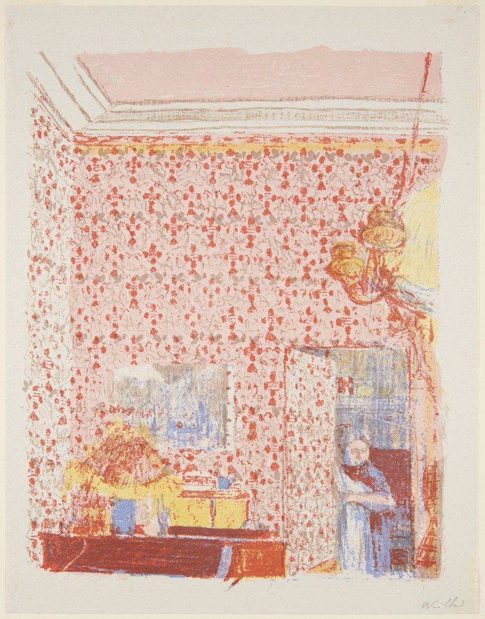 Landschaften und Innenräume: Innenraum mit rosa Tapete I da Edouard Vuillard