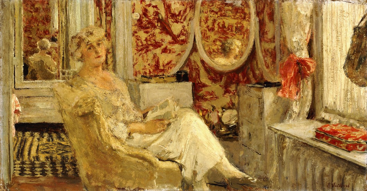 Lucy Hessel nel boudoir alla proprietà di Cezanne, Vaucresson, 1924 da Edouard Vuillard