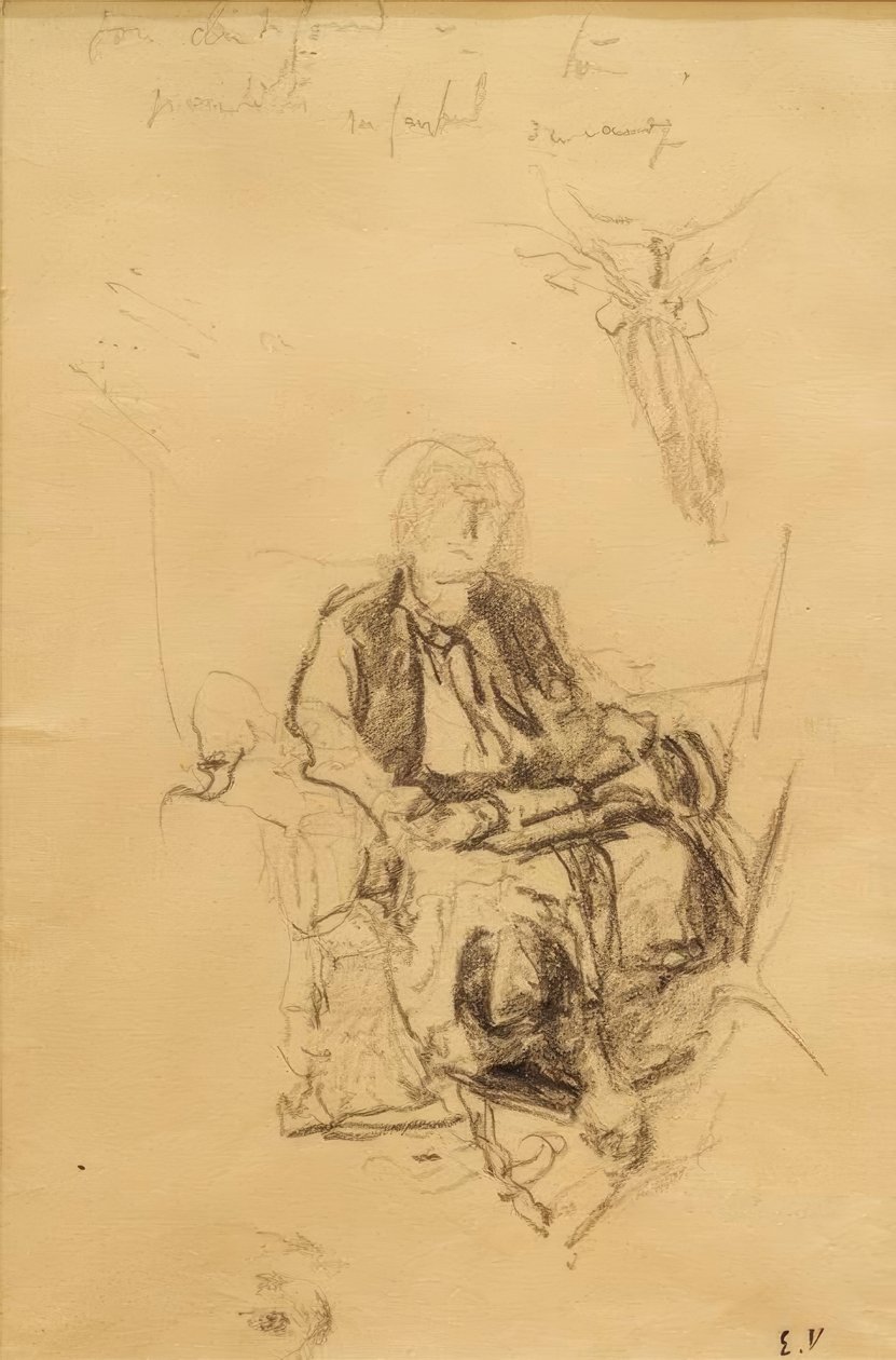 Madame Bénard seduta con studio disegnato del suo foulard da Edouard Vuillard