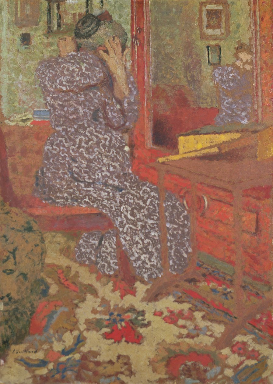 Madame Vuillard che si sistema i capelli, 1900 da Edouard Vuillard