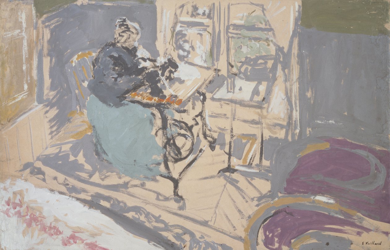 Madame Vuillard alla macchina da cucire da Edouard Vuillard