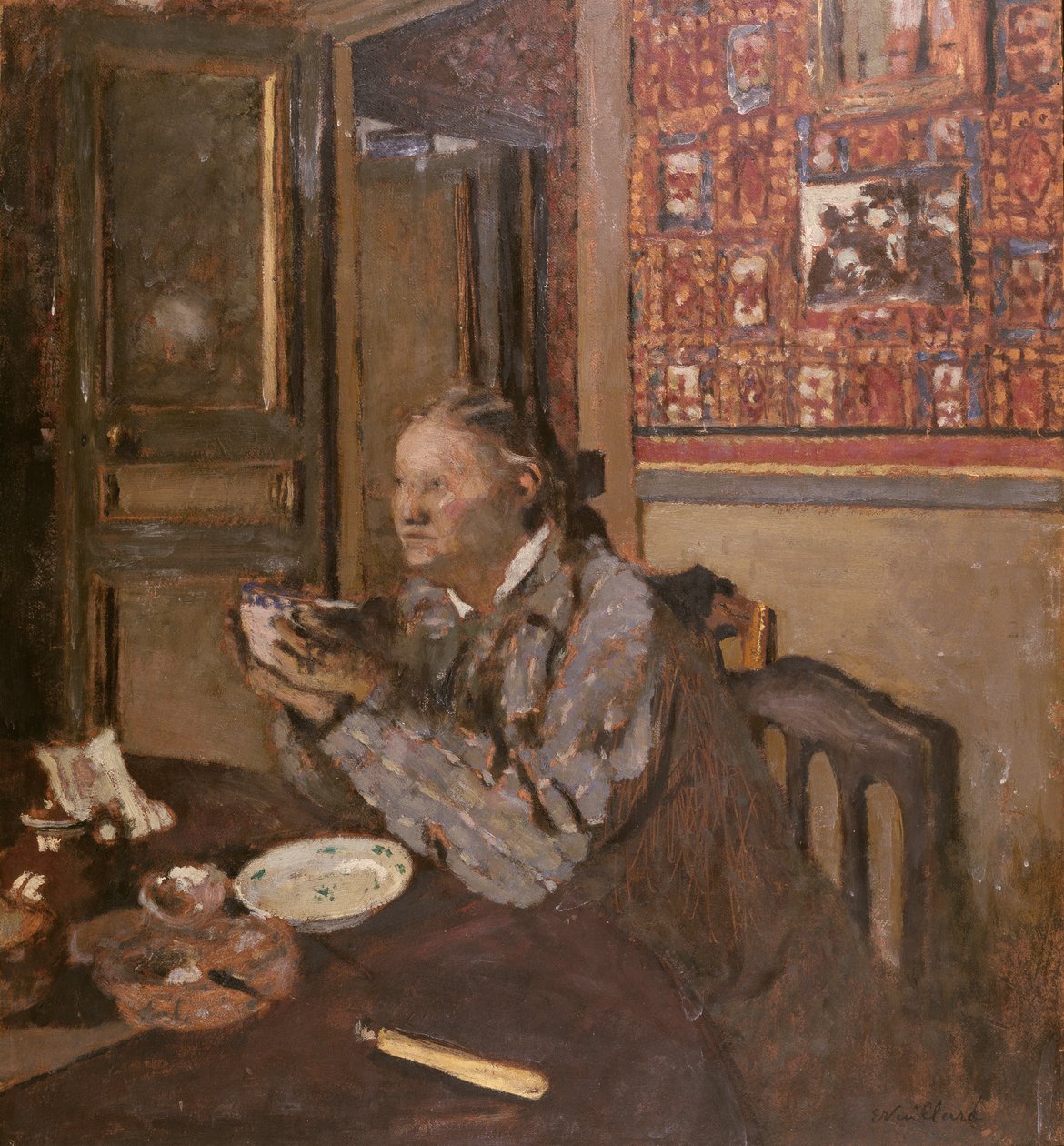 Madame Vuillard con una ciotola, 1898 da Edouard Vuillard