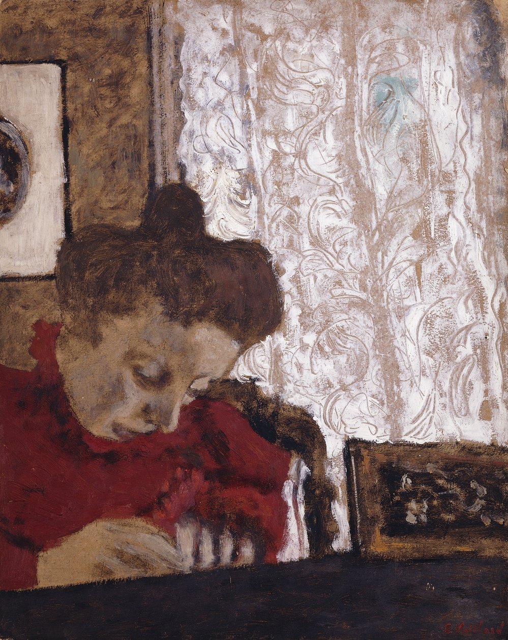 Marie Vuillard che scrive, c.1895 da Edouard Vuillard