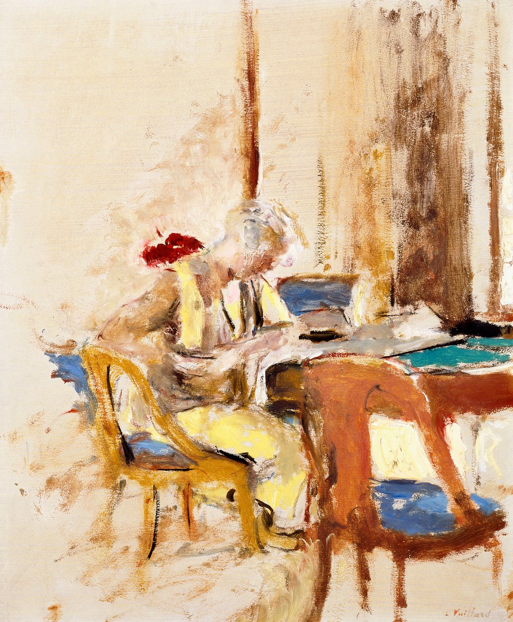 Lettura nel piccolo salone da Edouard Vuillard