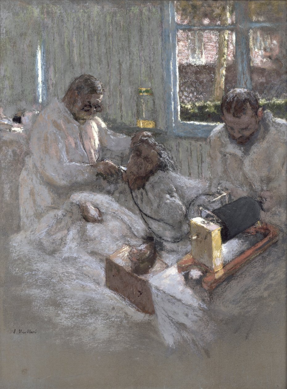 Il cardiologo Henri Vaquez (1860-1936) e il suo assistente, il dottor Parvu, a la Pitie, c.1918-21 da Edouard Vuillard