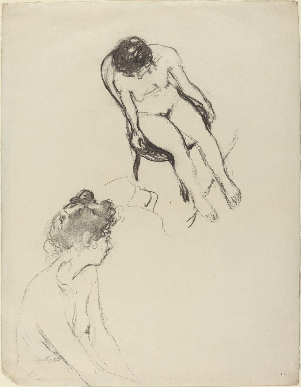 Due studi di figure nude da Edouard Vuillard