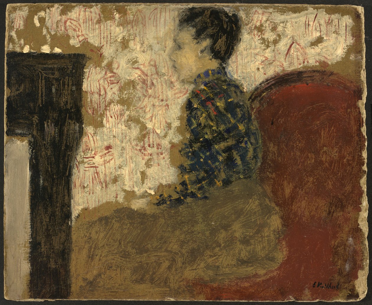 Donna seduta accanto al caminetto da Edouard Vuillard