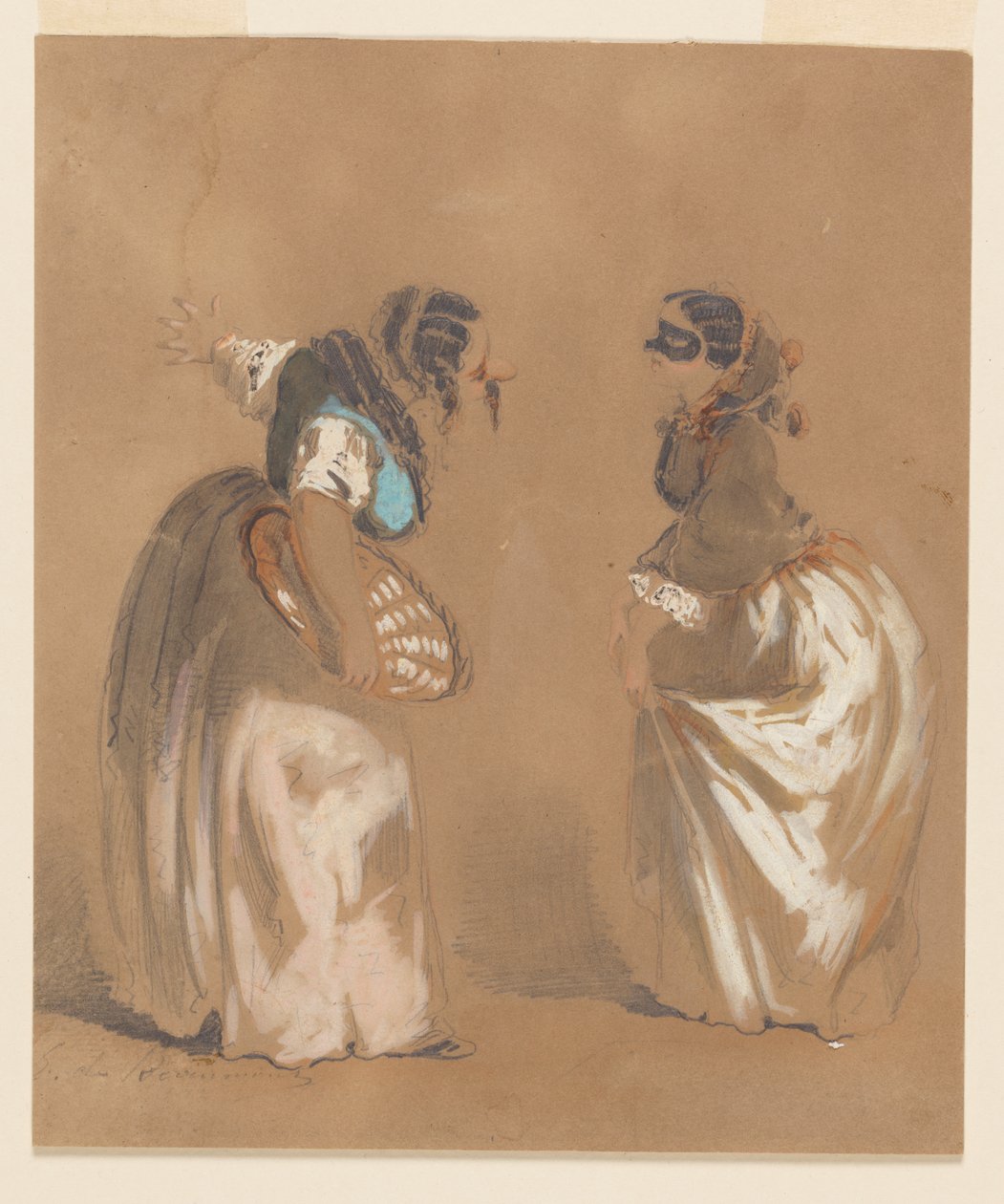 Due signore mascherate che si inchinano da Edouard de Beaumont