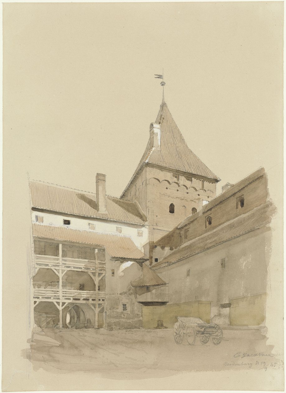 Il cortile del castello di Neidenburg da Eduard Gaertner