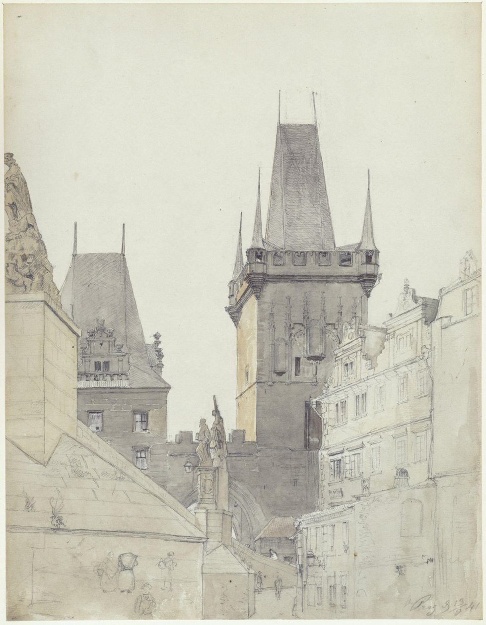 Il ponte sulla Moldava nella Città Piccola di Praga da Eduard Gaertner