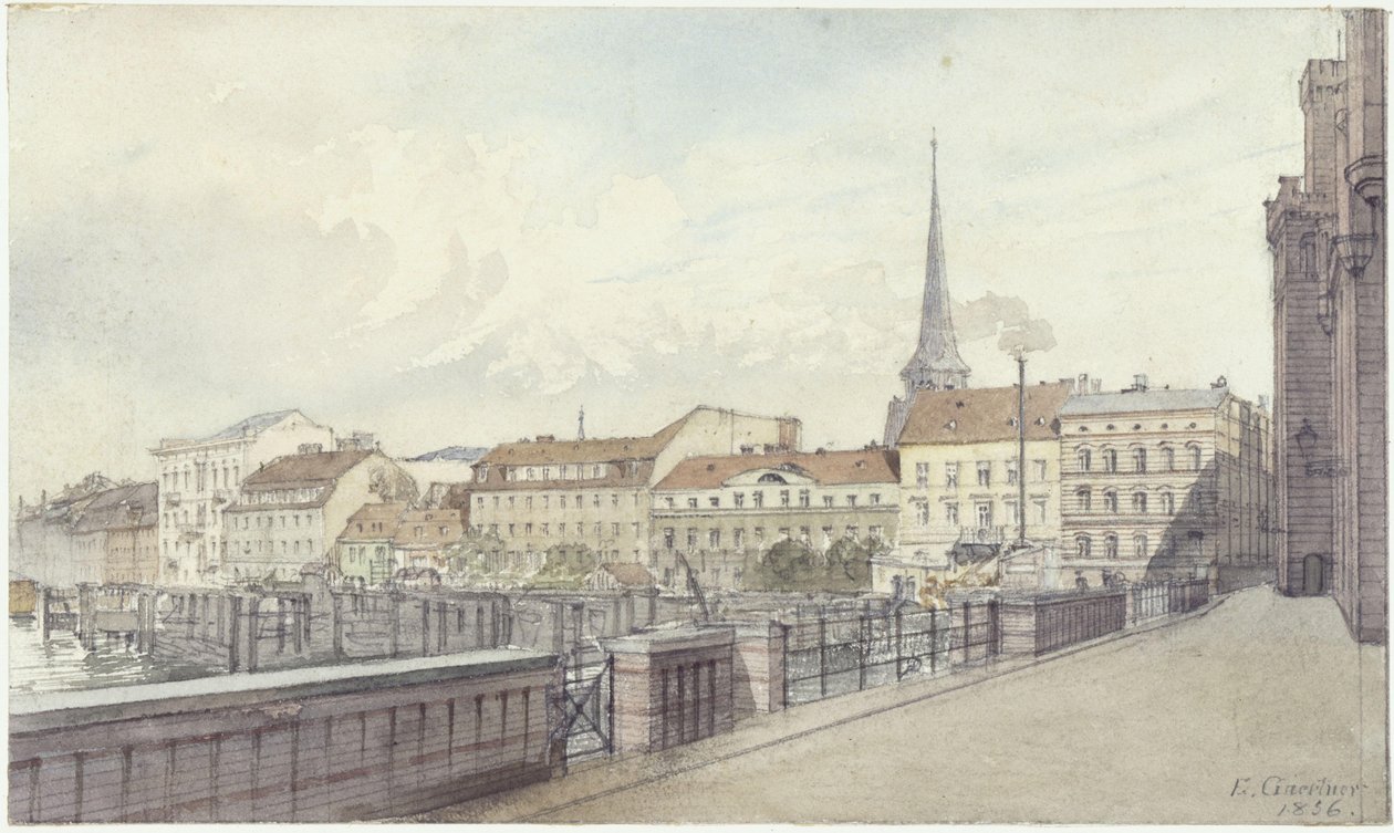 Mühlendamm e Burgstraße a Berlino da Eduard Gaertner