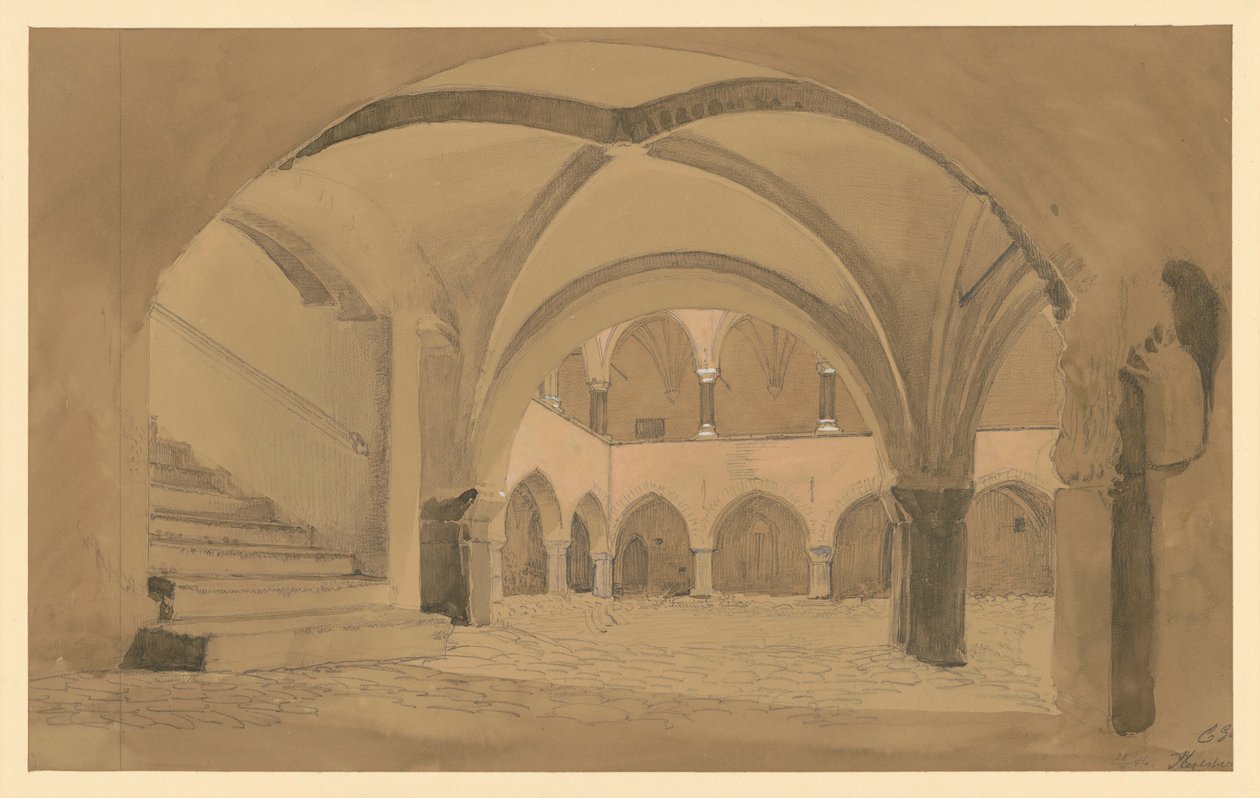 Cortile del castello a Heilsberg da Eduard Gaertner