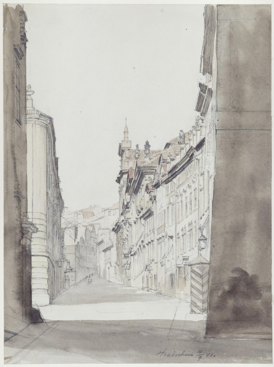 Strada a Hradčany, Praga da Eduard Gaertner