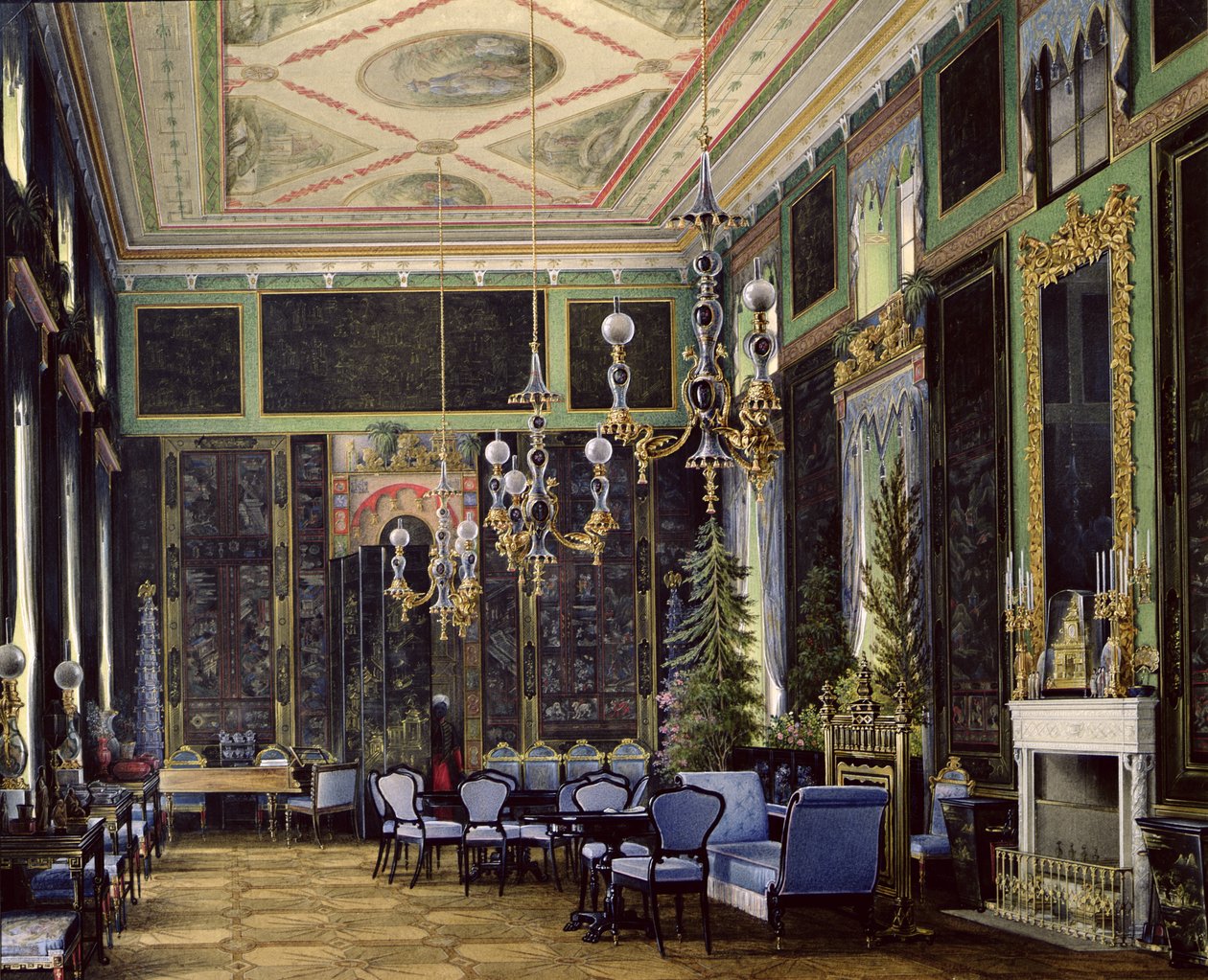 La stanza cinese nel Grande Palazzo di Tsarskoye Selo da Eduard Hau